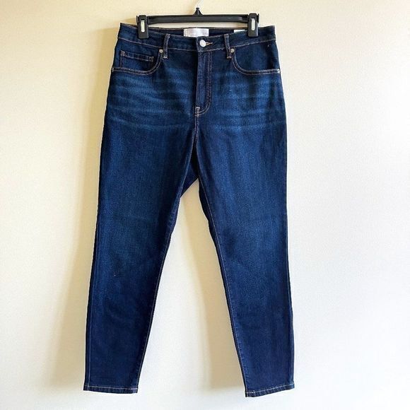 EVERLANE THE CURVY HIGH RISE SKINNY JEANS WOMENS SIZE 30 CROP DARK WASH DENIM - Picture 1 of 8